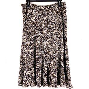 Jones New York Skirt Size 6 Ditsy Floral Chiffon 100% Silk Ruffles Fairy Y2K